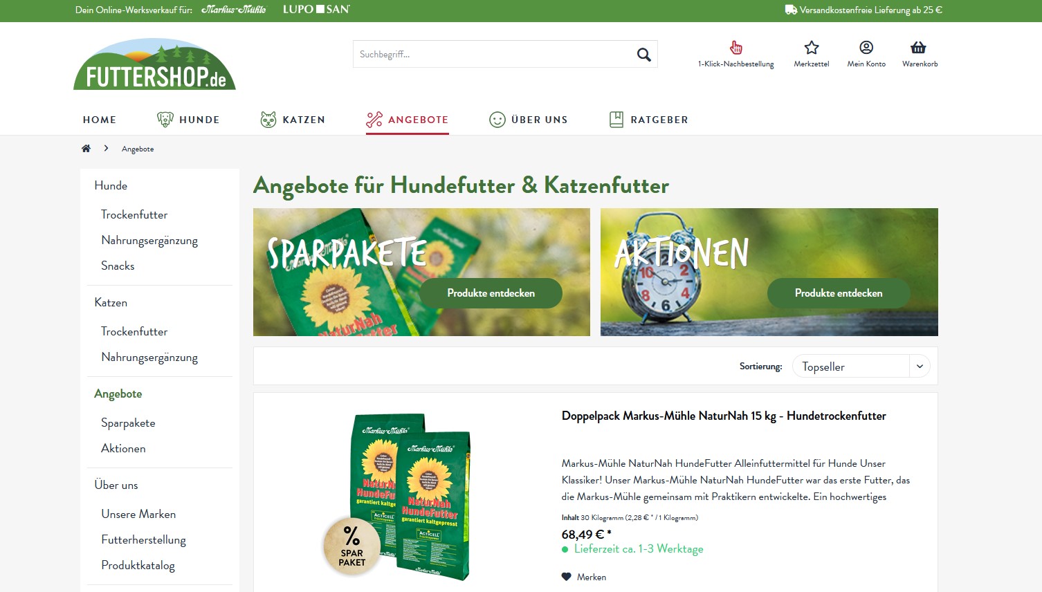 Website Vorschau von Futtershop.de