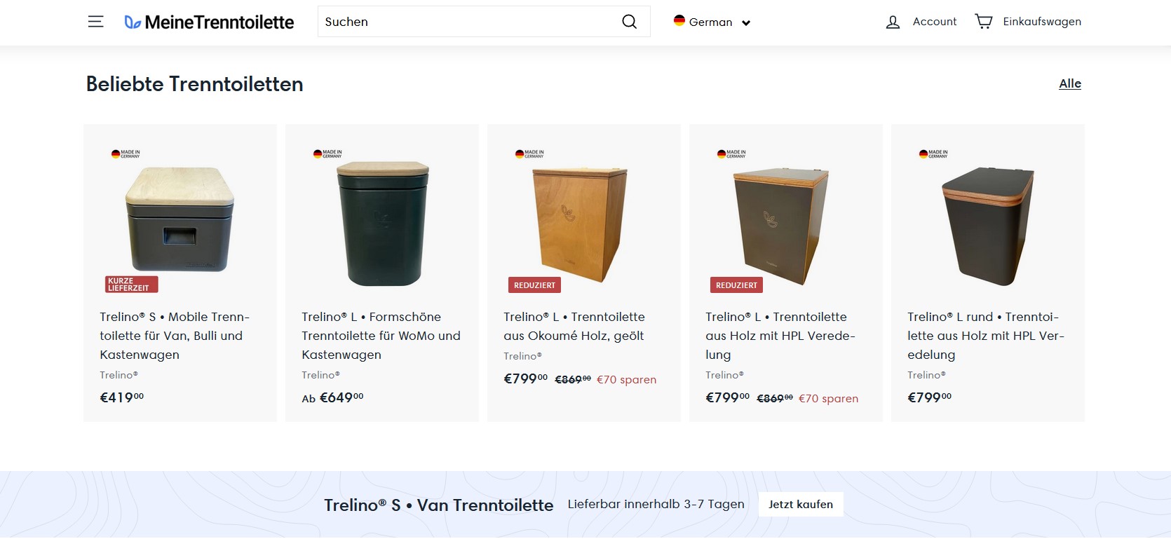 Website Vorschau von MeineTrenntoilette.de