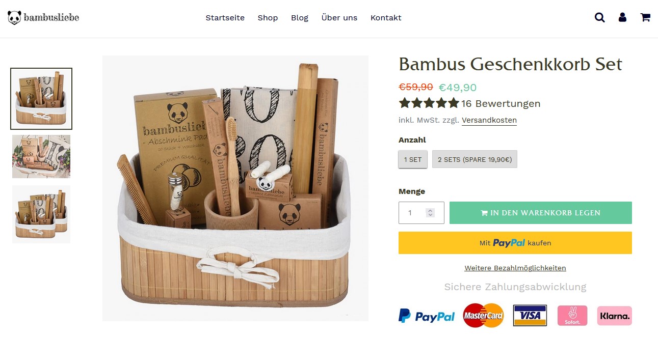 Website Vorschau von Bambusliebe