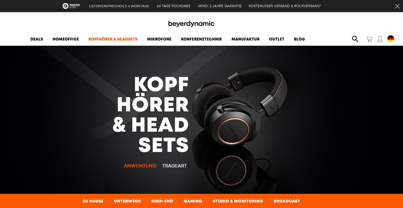 Website Vorschau von beyerdynamic