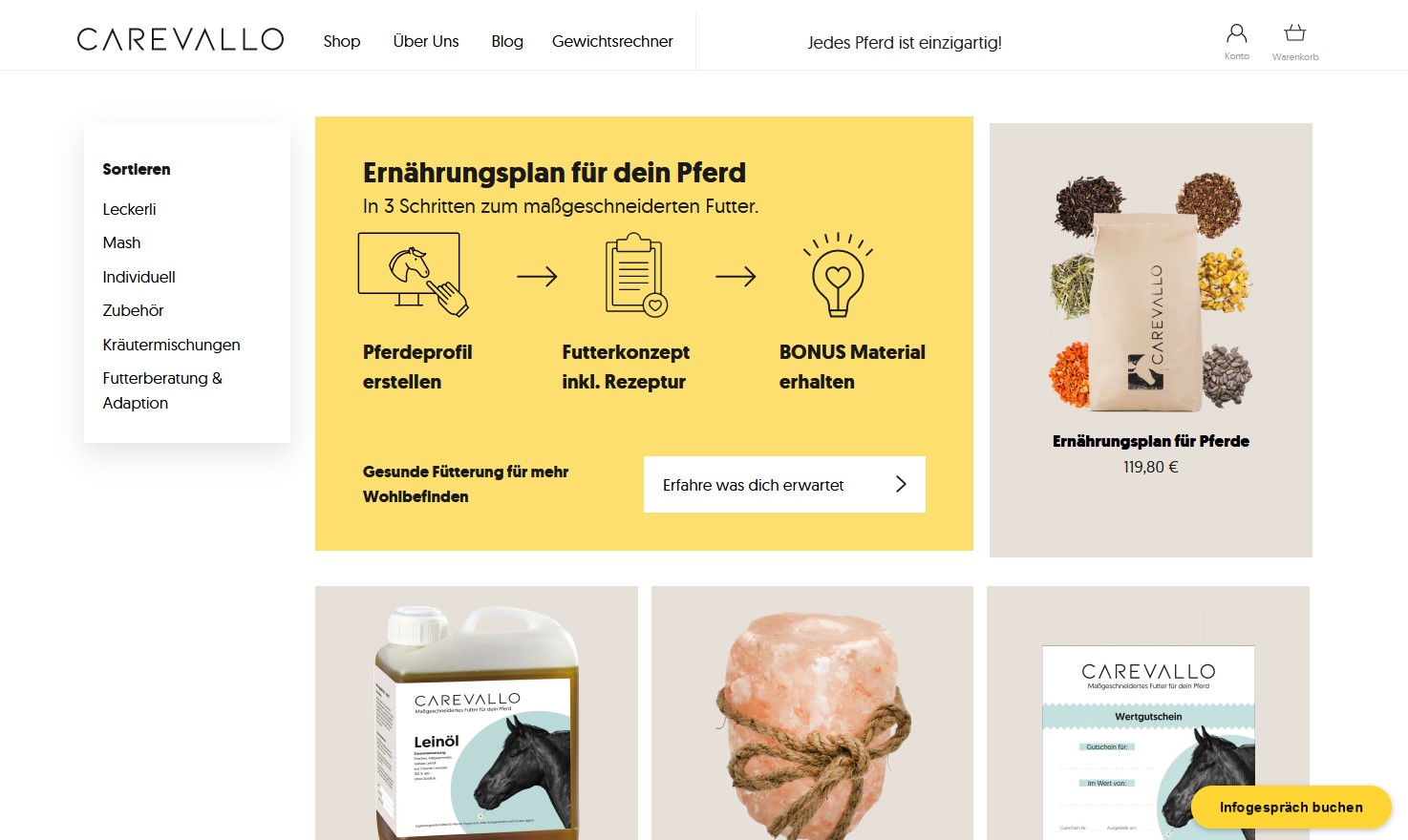 Website Vorschau von Carevallo