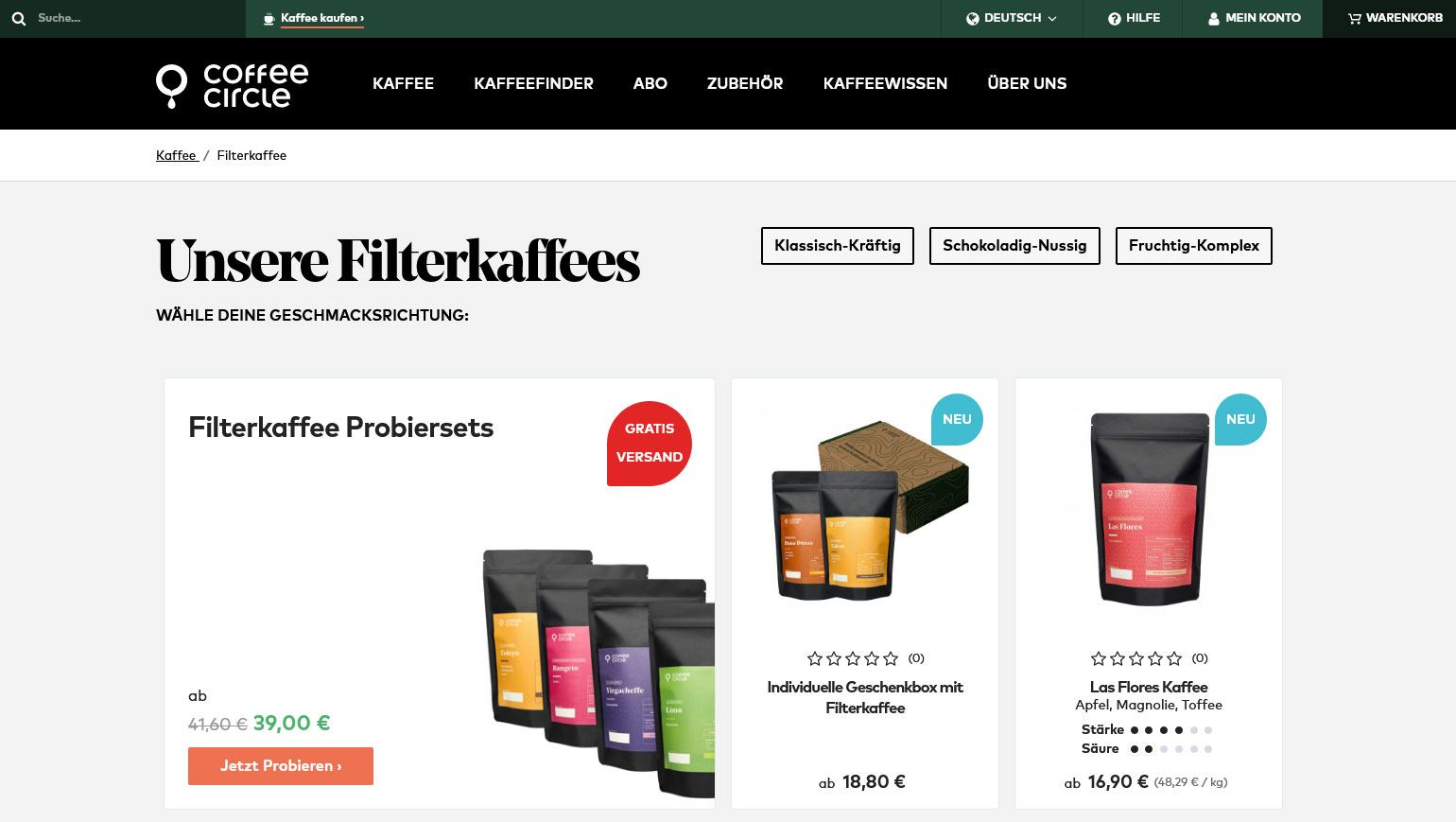 Website Vorschau von Coffee Circle