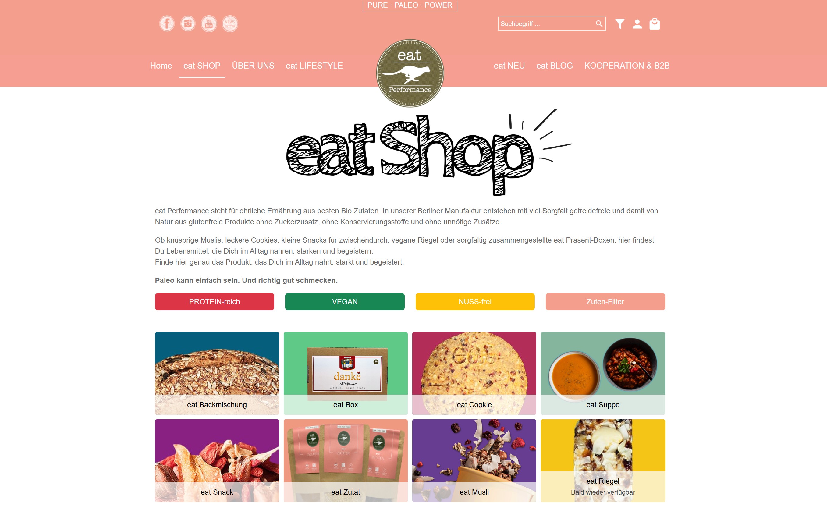 Website Vorschau von eat Performance