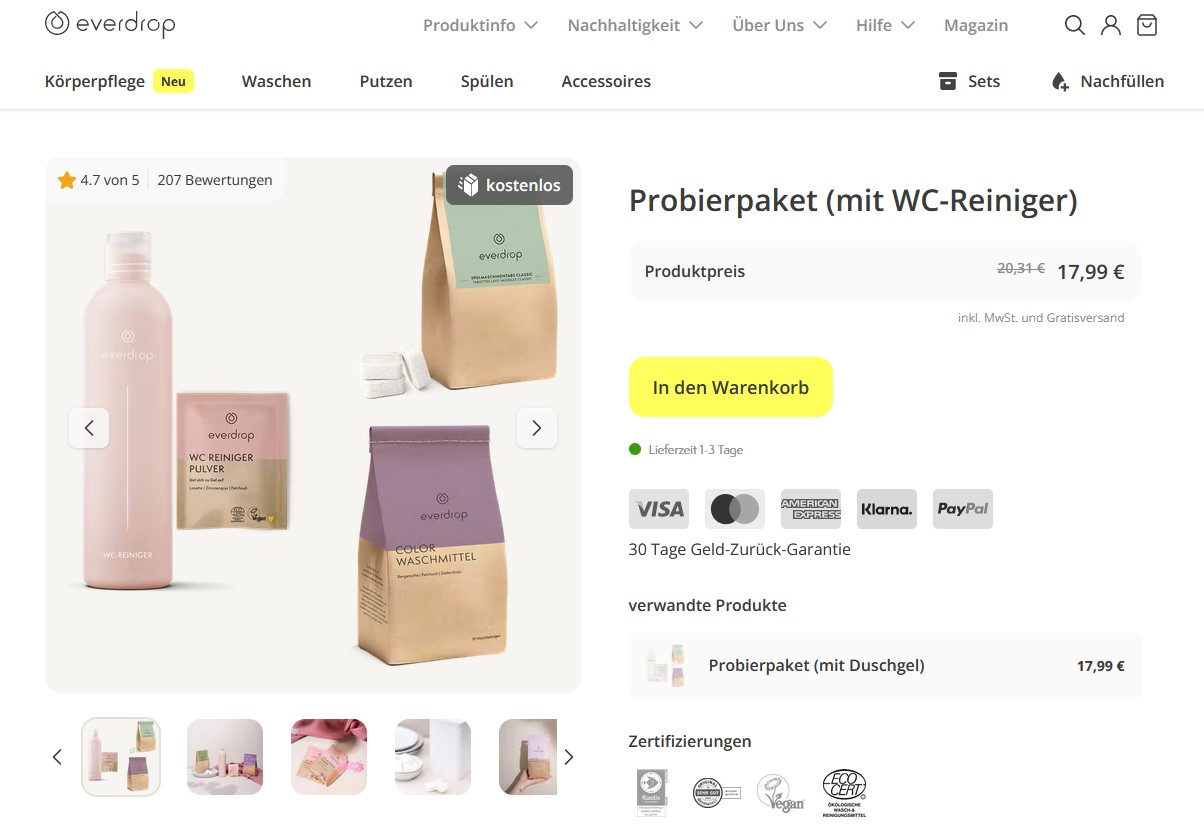 Website Vorschau von everdrop