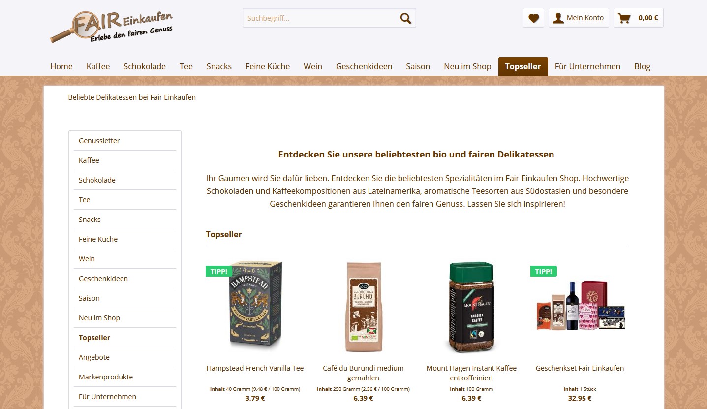 Website Vorschau von fair-einkaufen.com