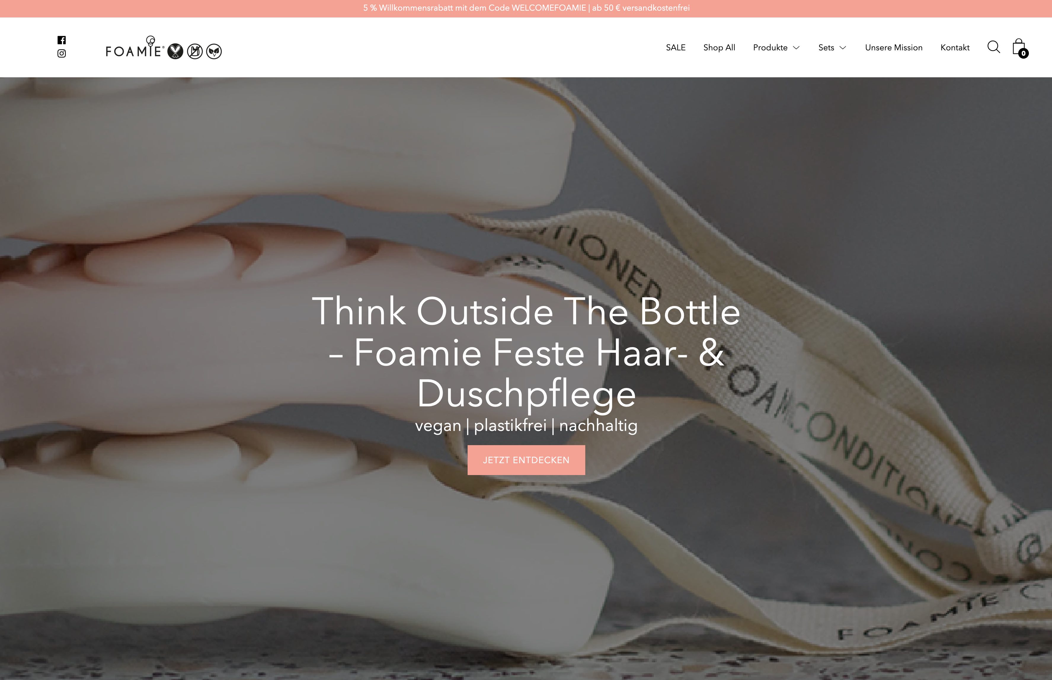 Website Vorschau von Foamie