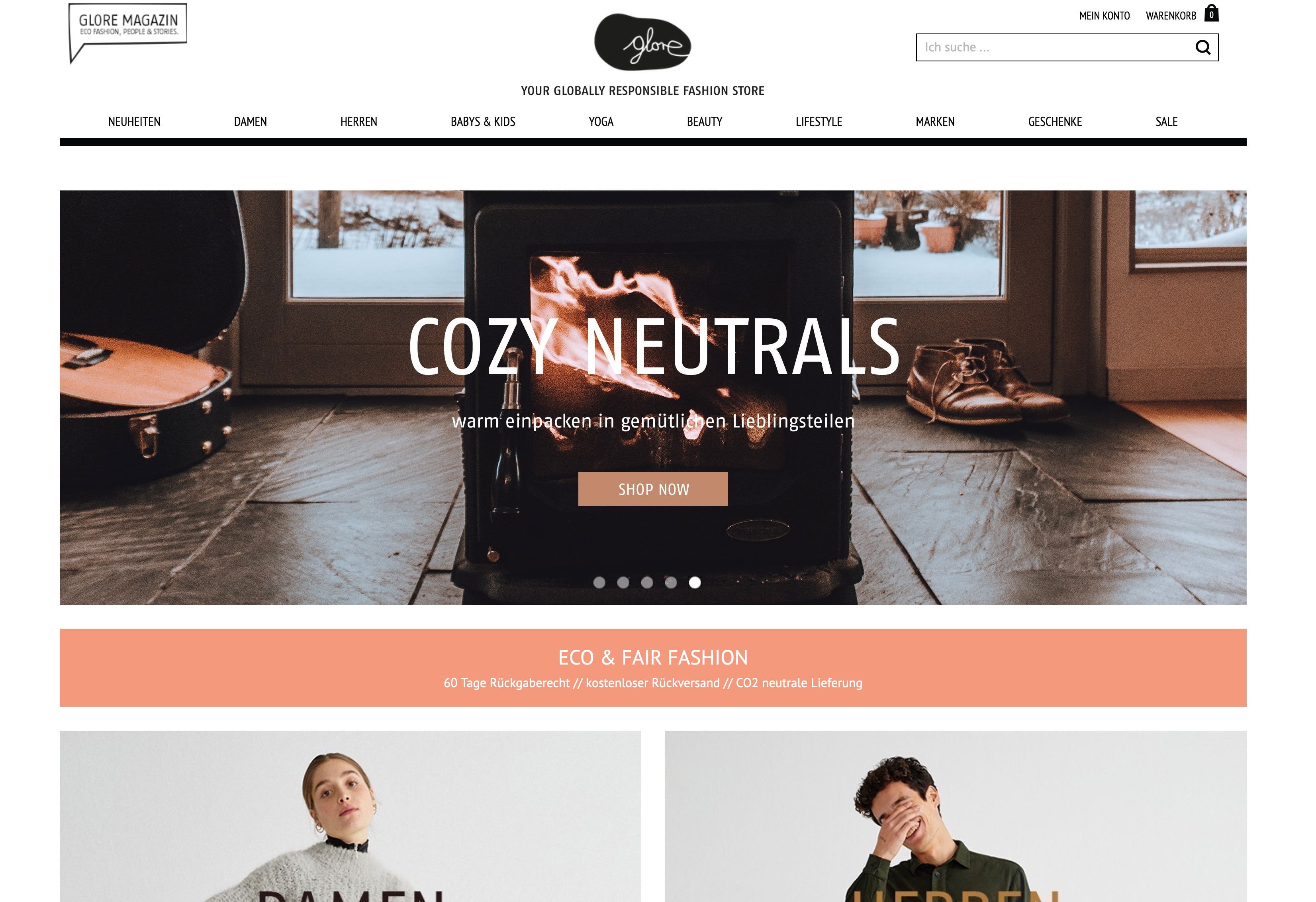 Website Vorschau von glore