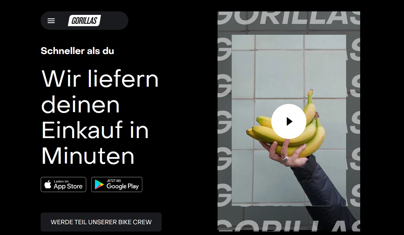Website Vorschau von Gorillas