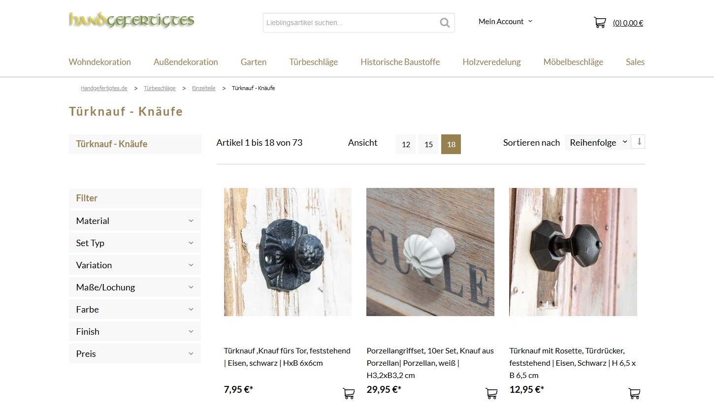 Website Vorschau von Handgefertigtes.de