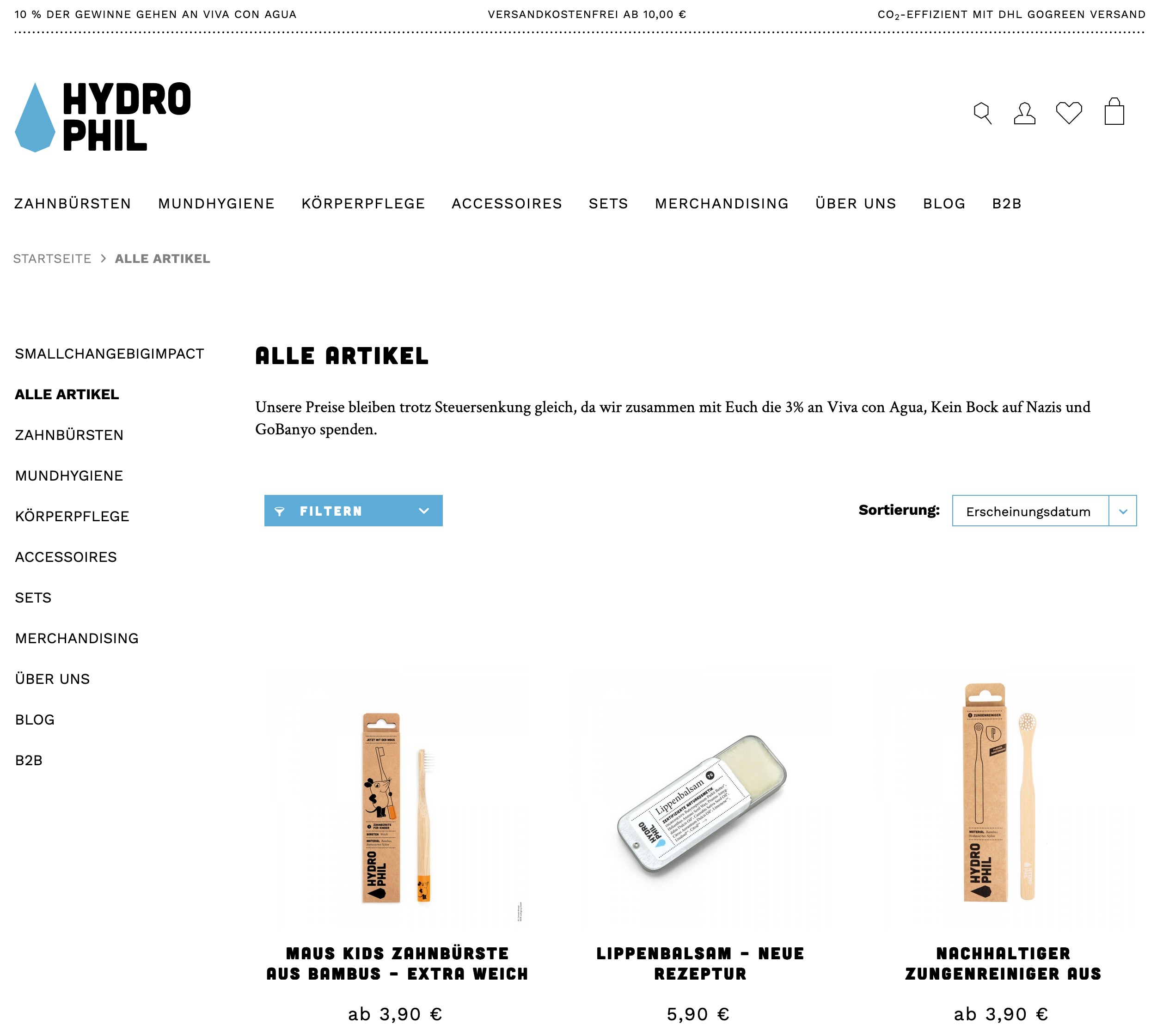 Website Vorschau von HYDROPHIL