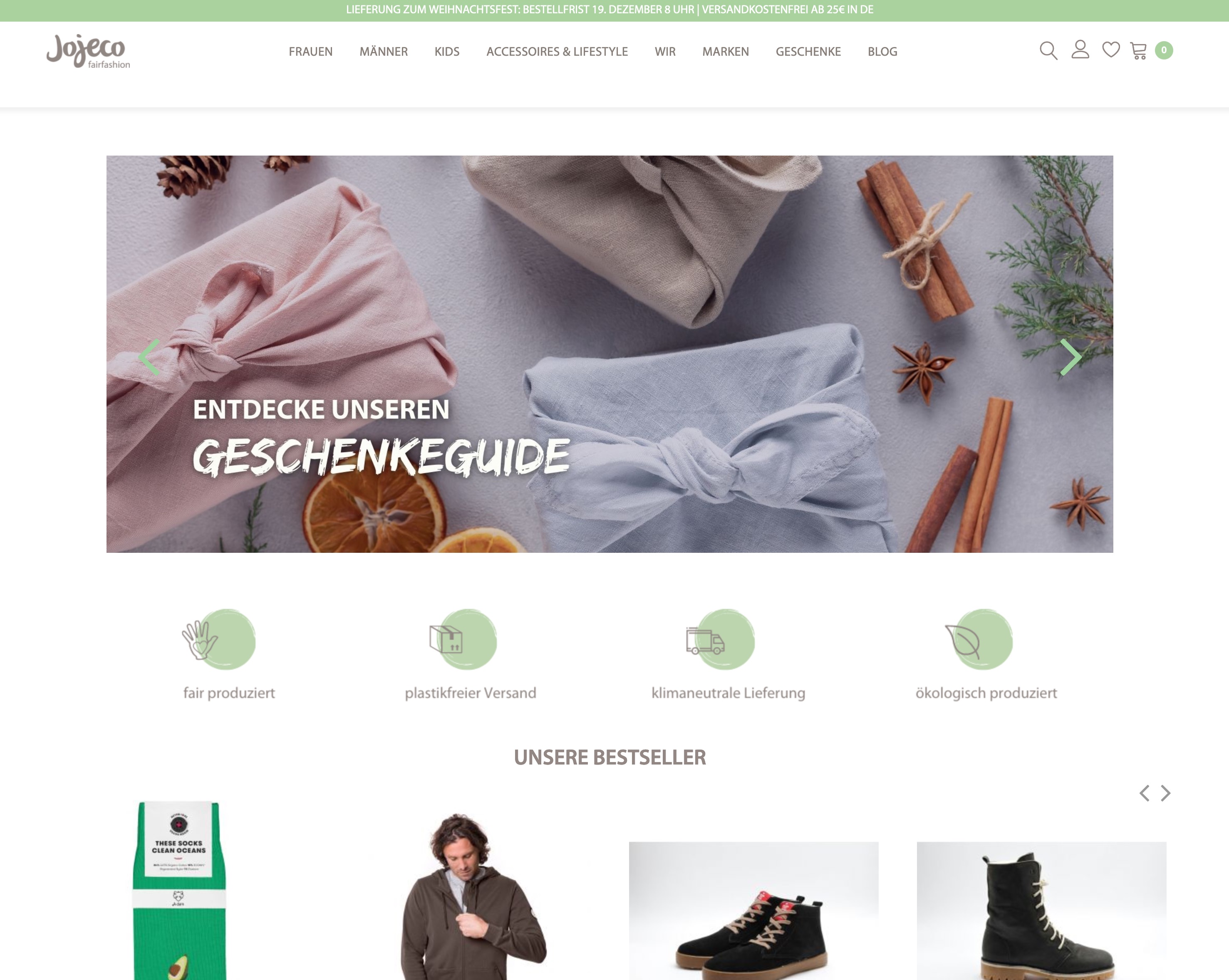 Website Vorschau von Jojeco Fairfashion