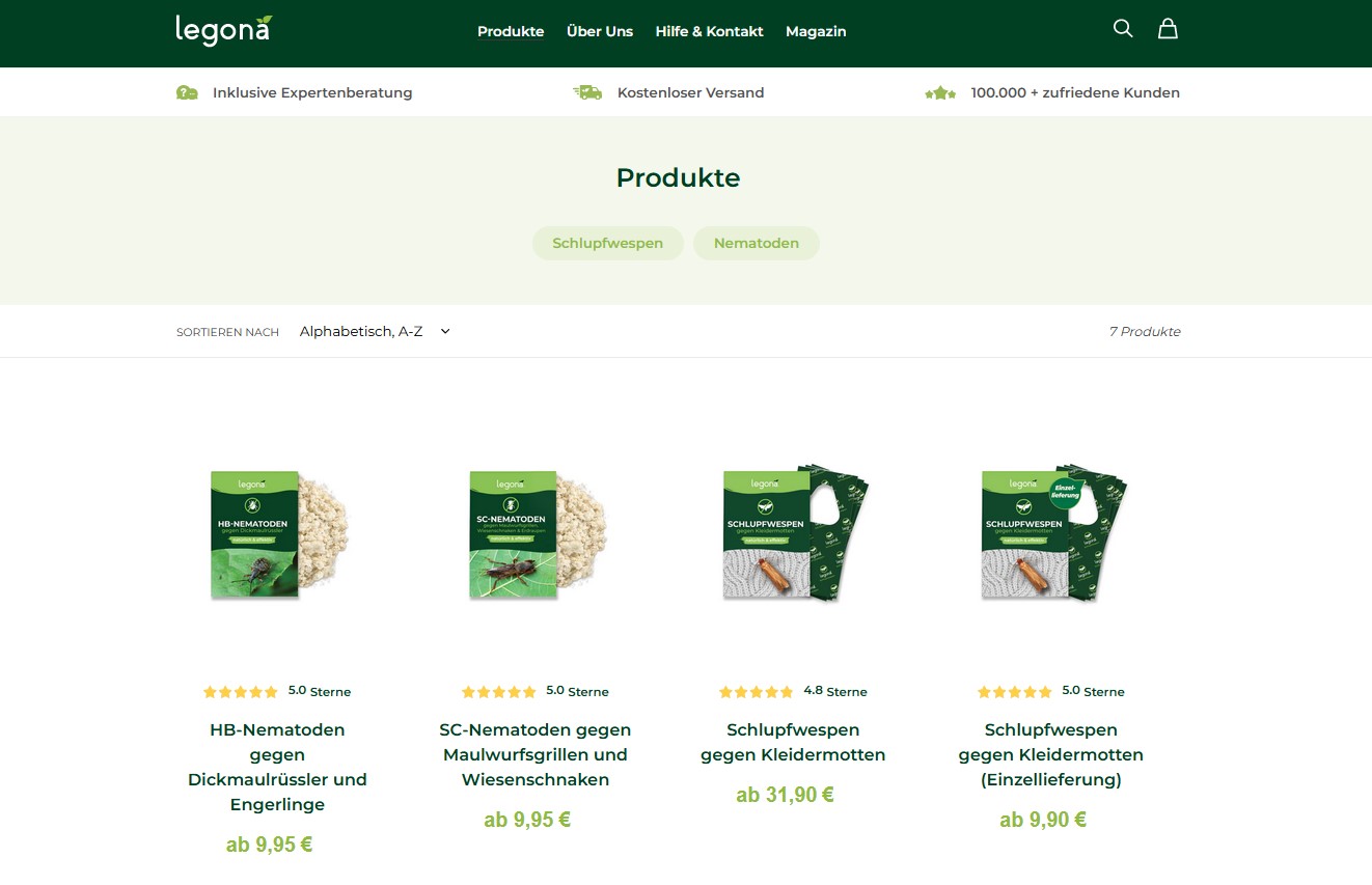 Website Vorschau von Legona