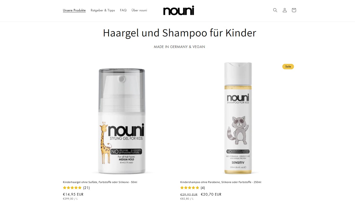 Website Vorschau von nouni