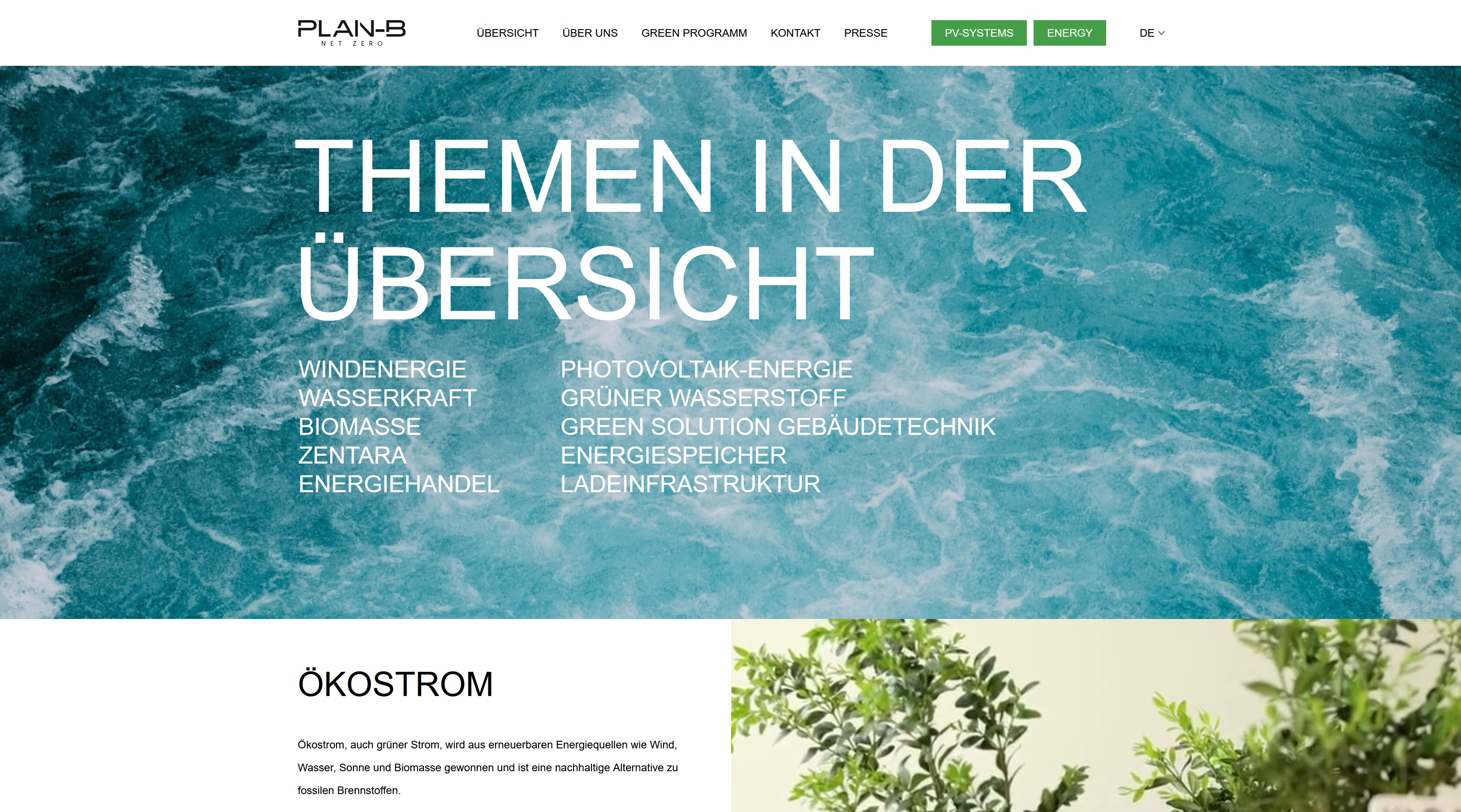 Website Vorschau von PLAN-B NET ZERO