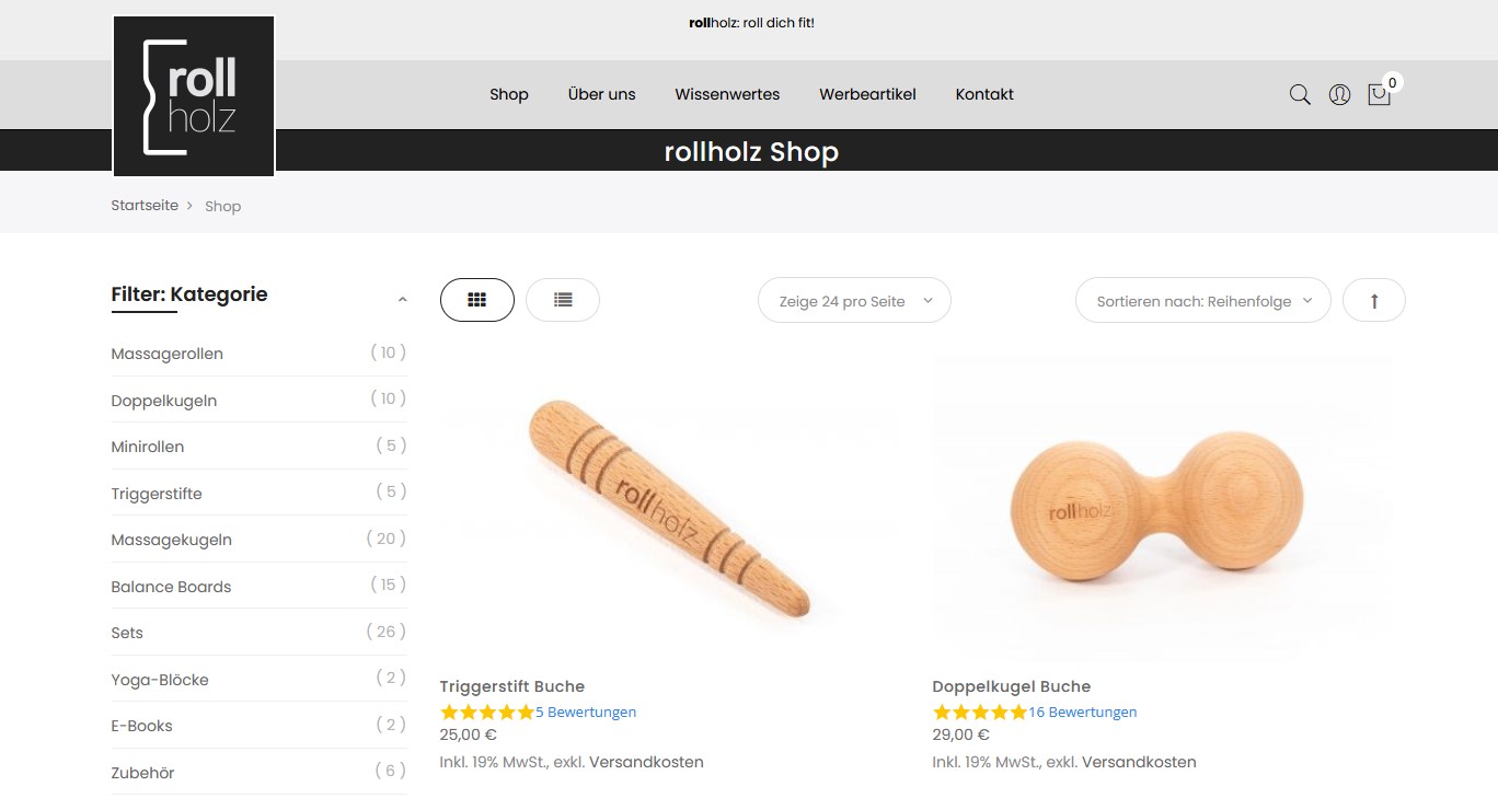 Website Vorschau von rollholz