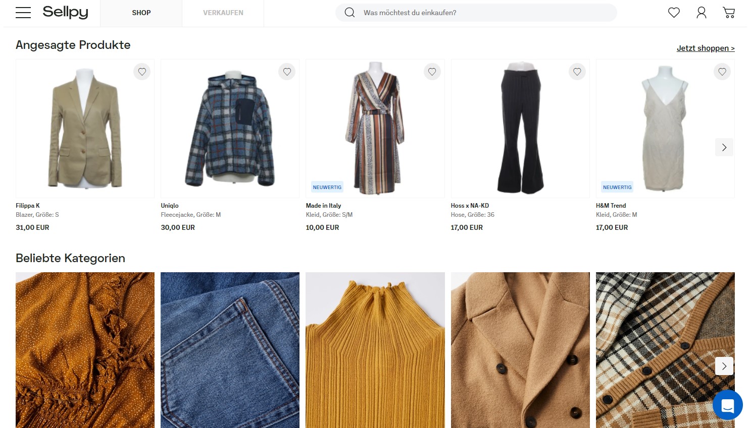 Website Vorschau von Sellpy