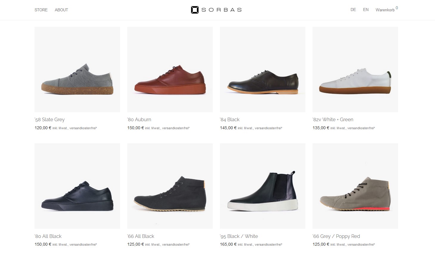 Website Vorschau von SORBAS Shoes