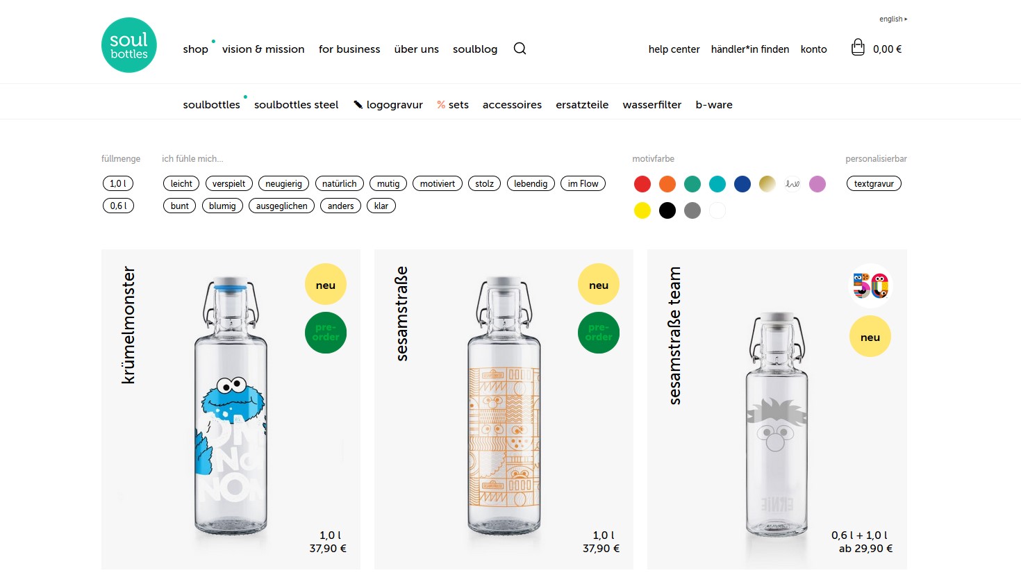 Website Vorschau von soulbottles