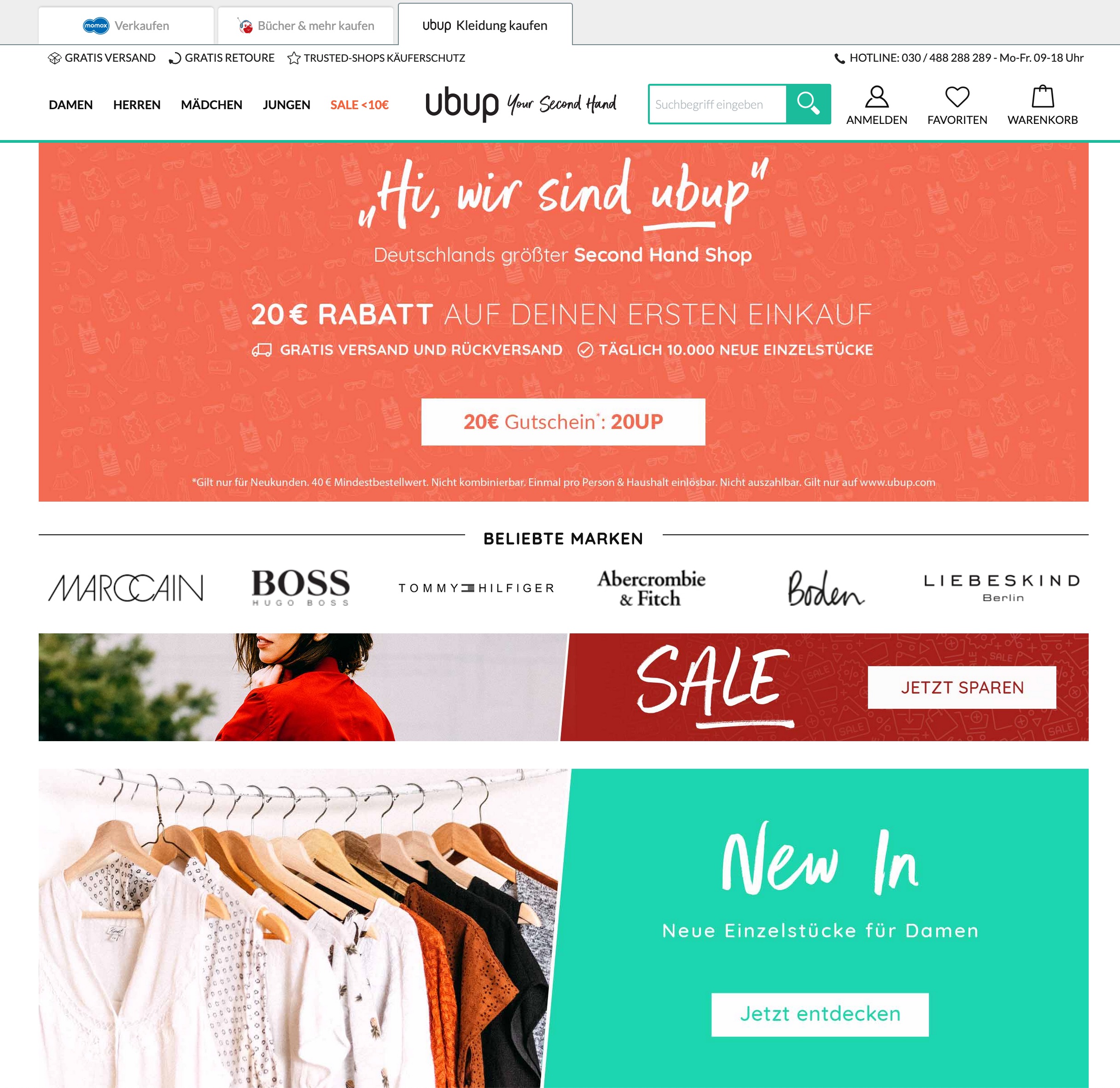 Website Vorschau von ubup