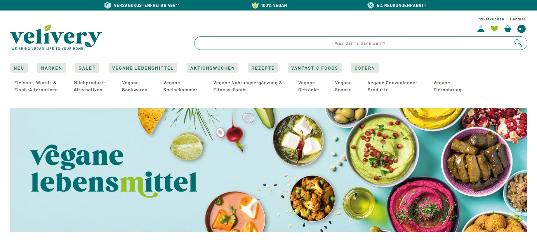 Website Vorschau von Velivery