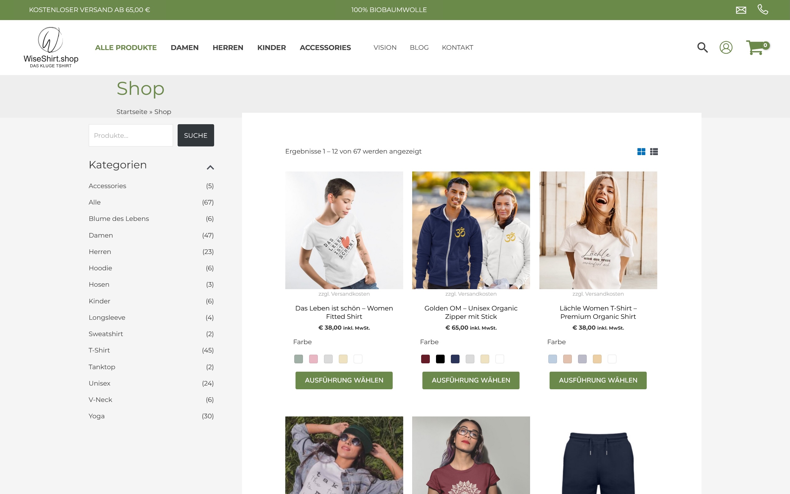 Website Vorschau von Wiseshirt.shop