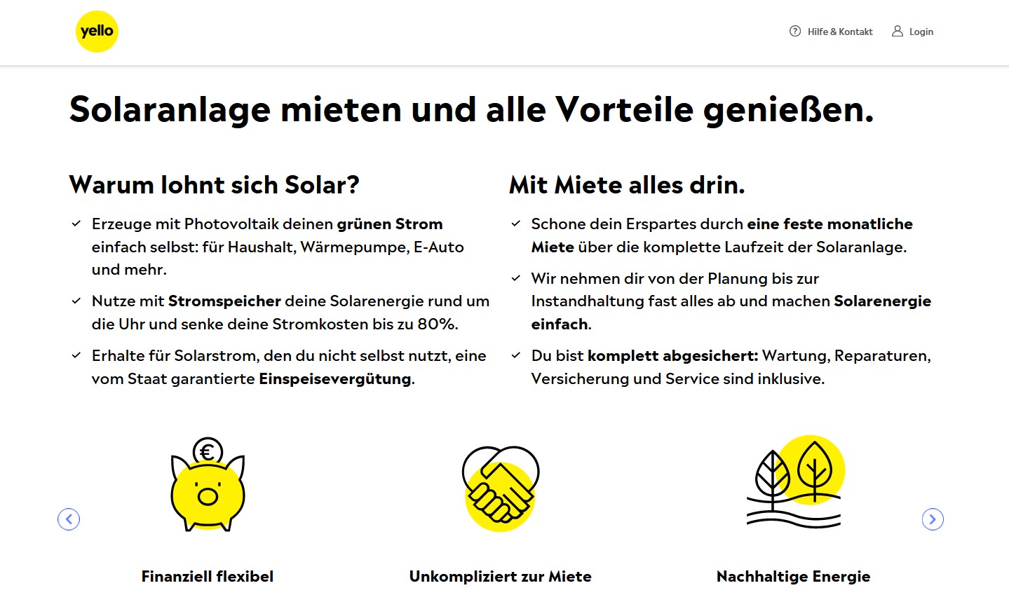 Website Vorschau von Yello Solar